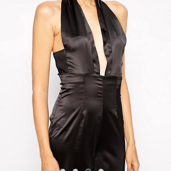 Plunge neck satin jumpsuit - Picture 3 of 5